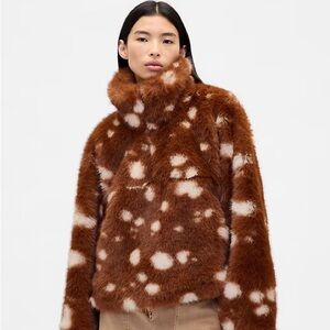 Gap X Sandy Liang Vegan Faux Fur zip up